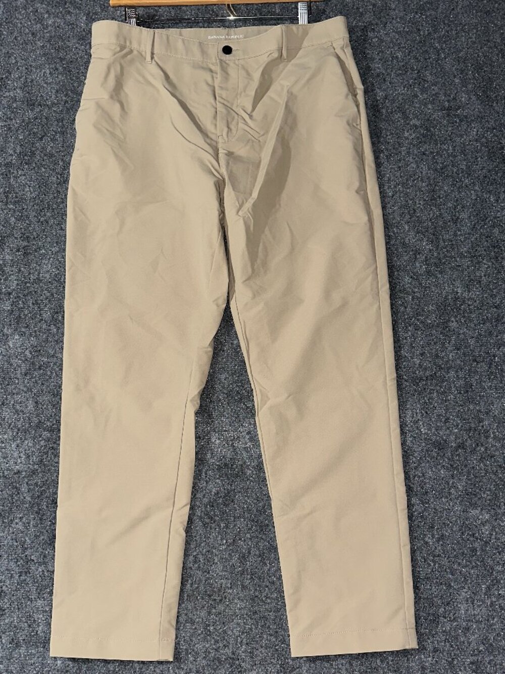 Banana Republic Pants Mens 38 X 30 Chino Straight Leg Tan Zip Pockets Travel